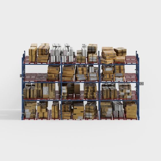 Industrial Shelf 3D Model for Warehouse Environments
