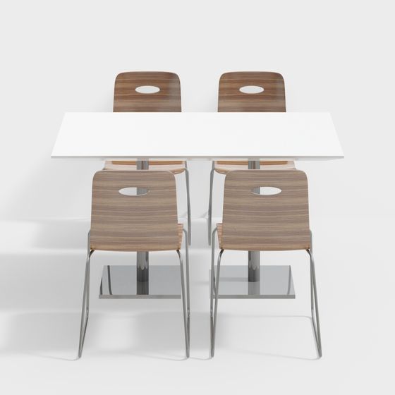 Urban Dining Table and Chair Set 3D model
