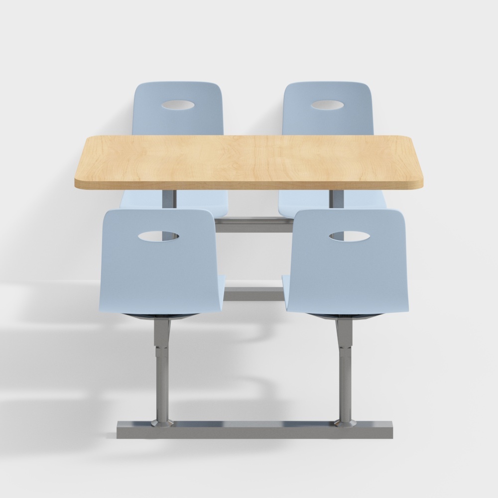 School Desk and Chair 3D model