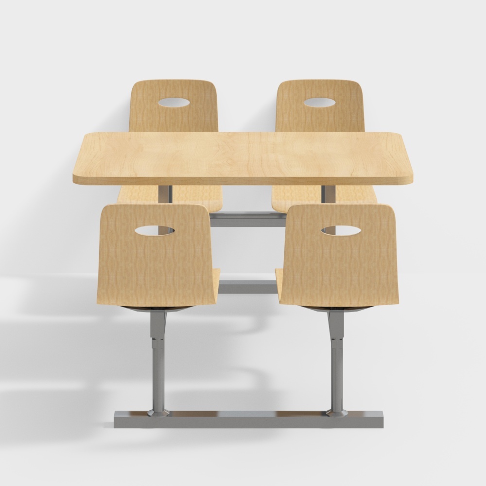 Modern dining room with wooden dining table and chairs