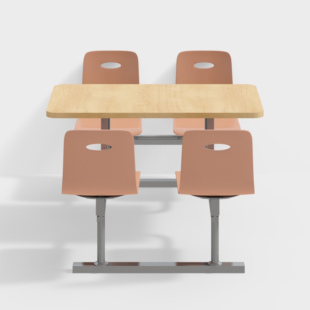 Campus Desk and Chair Set 3D Model
