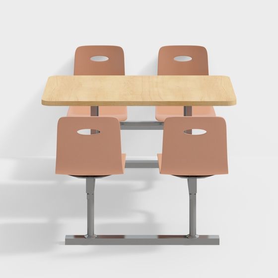 Campus Desk and Chair Set 3D Model