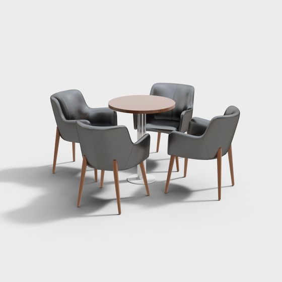Urban Coffee Table and Chair Set 3D model