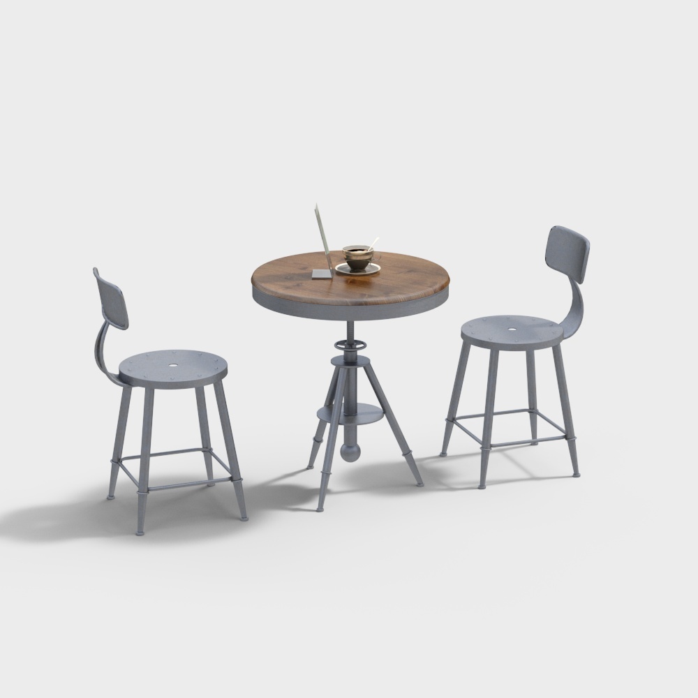 Industrial loft wrought iron tables and chairs