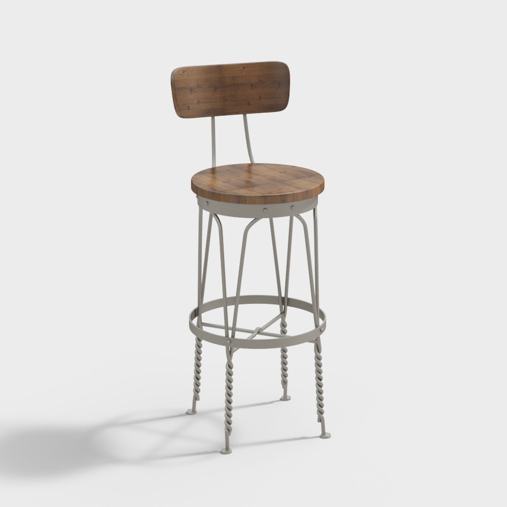 Industrial loft wooden chair