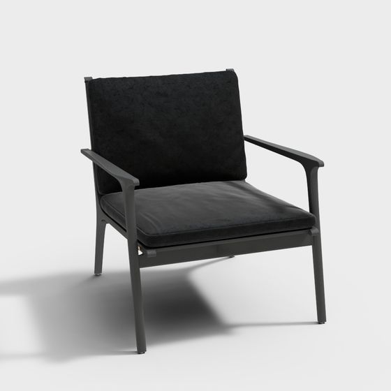 Sleek Low-Poly Lounge Chair 3D Model