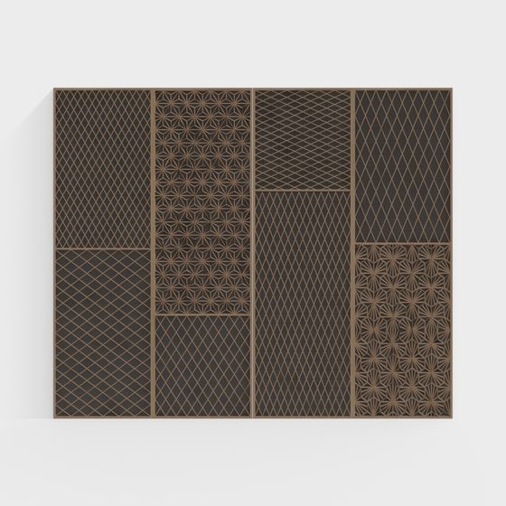 Geometric Mosaic Panel 3D model for Creative Spaces