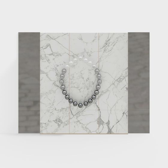 Elegant Pearl Necklace 3D model for Sophisticated Design