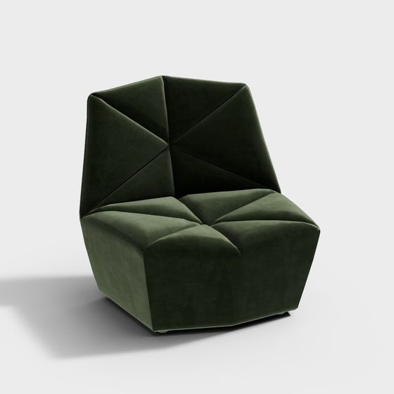 Origami Sofa 3D Model with Unique Geometric Aesthetics