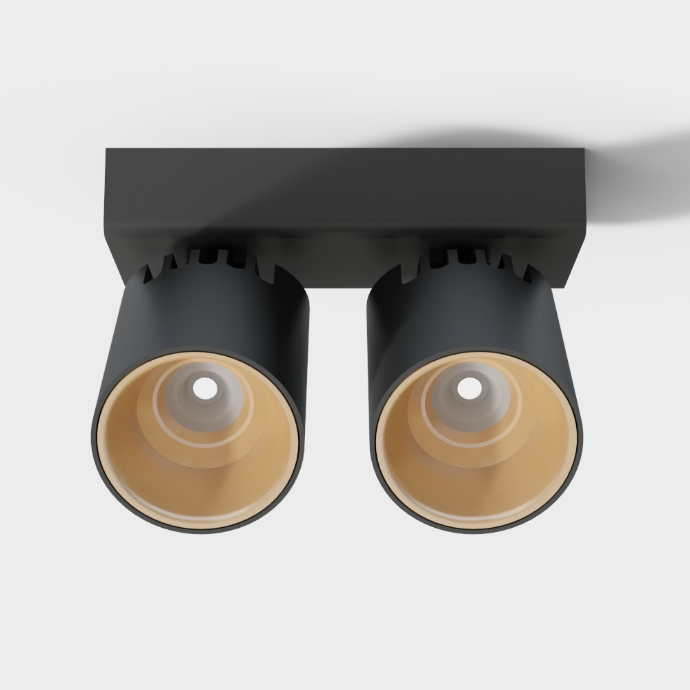 현대 블랙 이중 표면장착형 스포트라이트