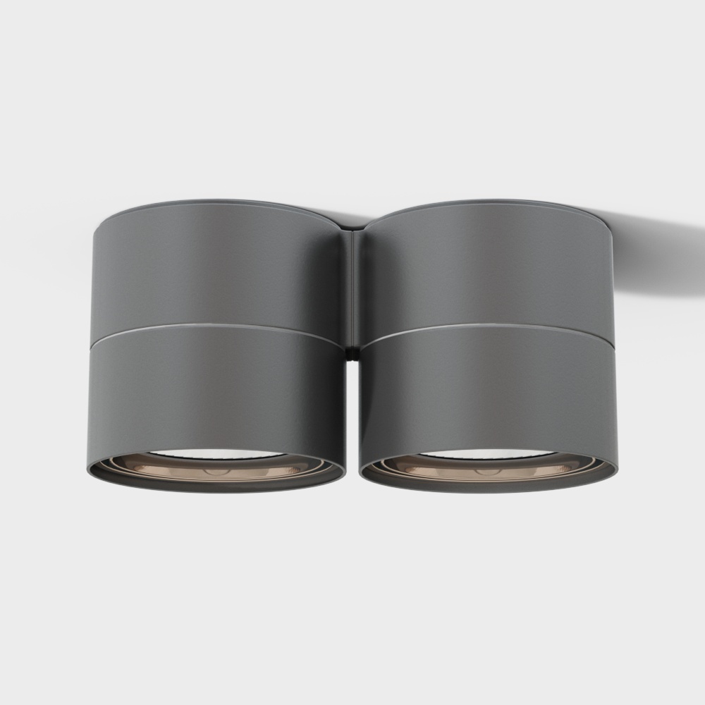 현대식 블랙 더블 라운드 표면 설치 스포트라이트