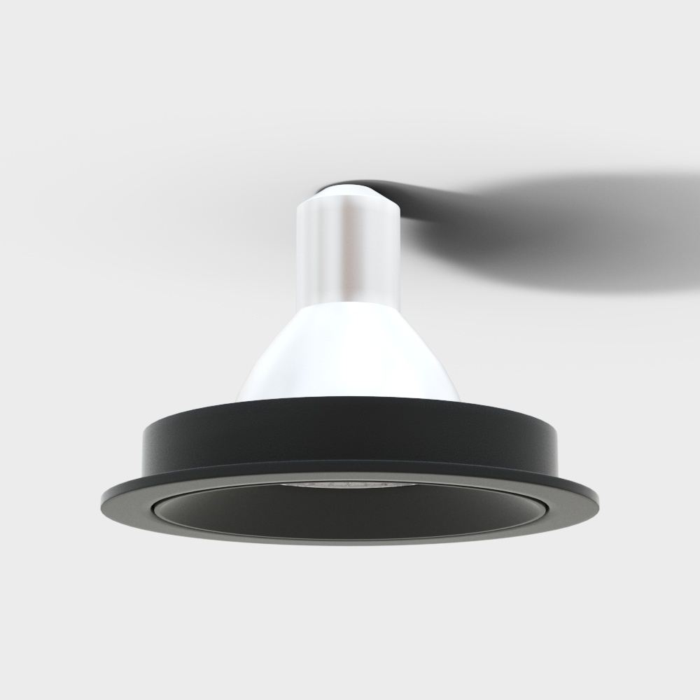 Современный встраиваемый черный светильник с одной головой