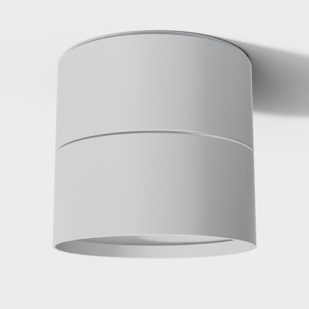 Modern white single round surface mounted spotlight