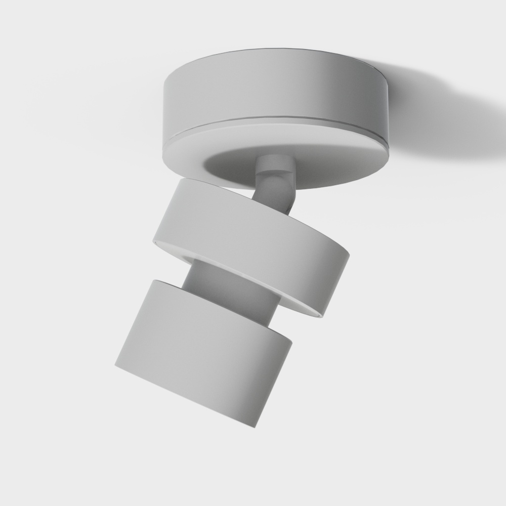 Modern white double-section surface-mounted spotlight