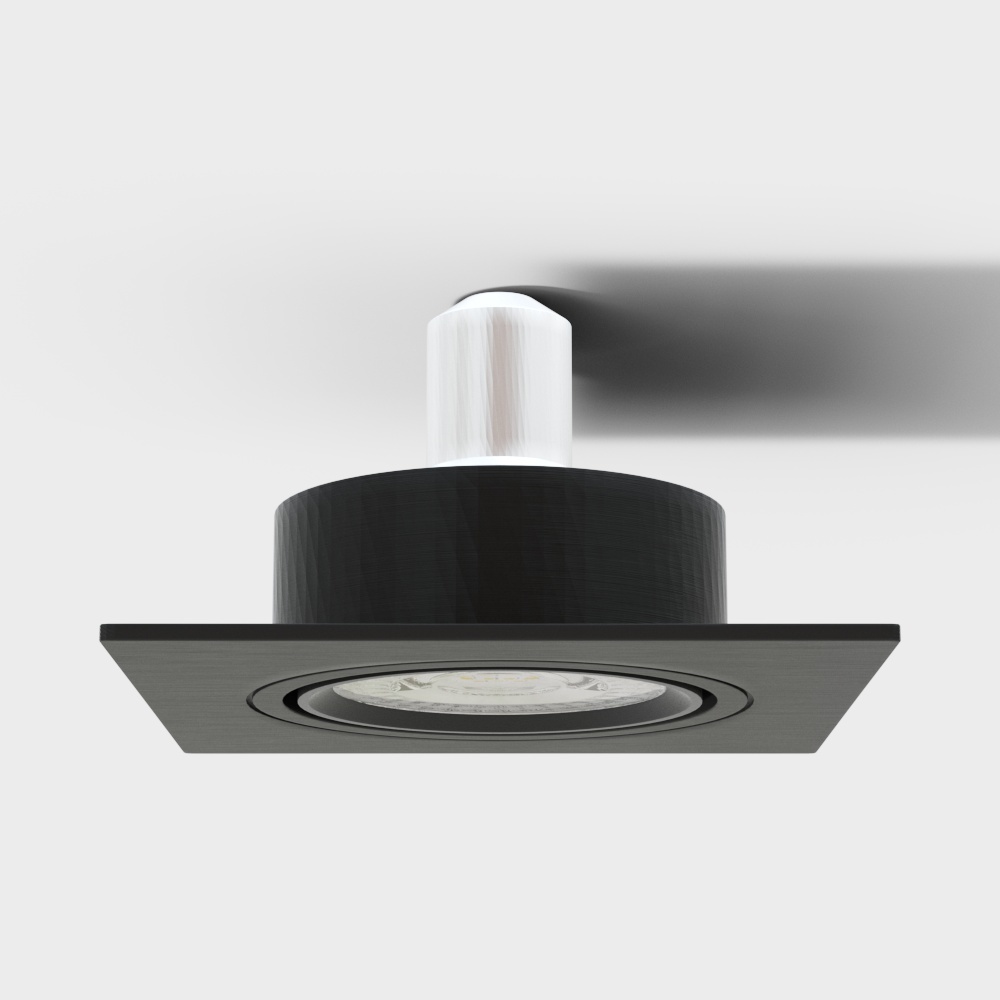 Đèn spotlight tròn vuông đen đơn đầu âm tường hiện đại