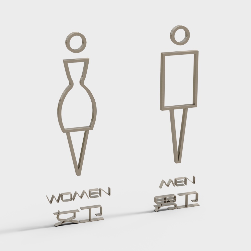 Men's and women's restroom signs