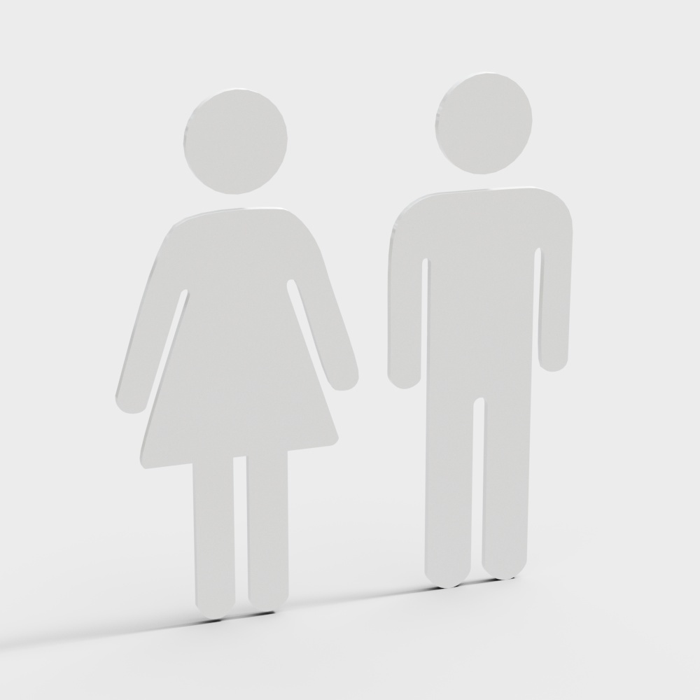 Bathroom large white sign