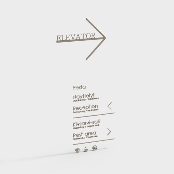 Elevator Sign 3D Model for Modern Designs