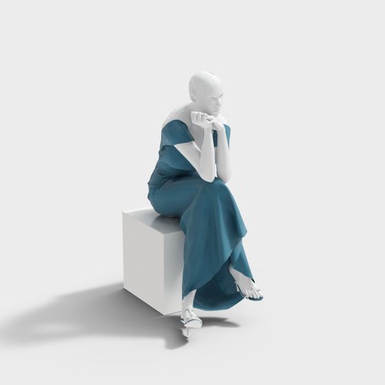 Contemplator Low-Poly 3D Model