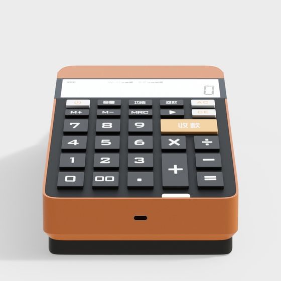 Low-Polygon 3D Calculator Model for Designers