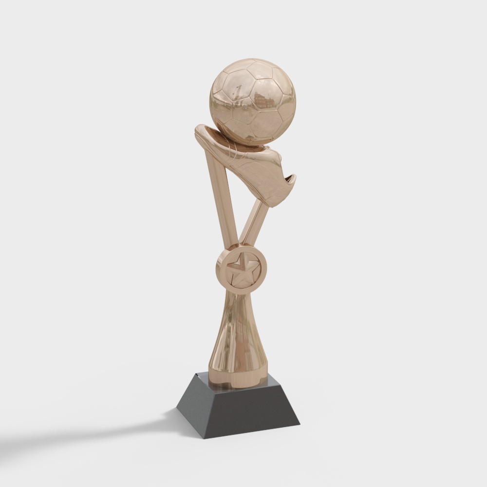 Elegant Football Trophy 3D model