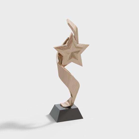 Star Twirl 3D Model - Elegant Low Poly Design