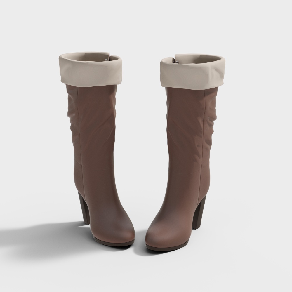 Elegant High Heel Boots 3D model