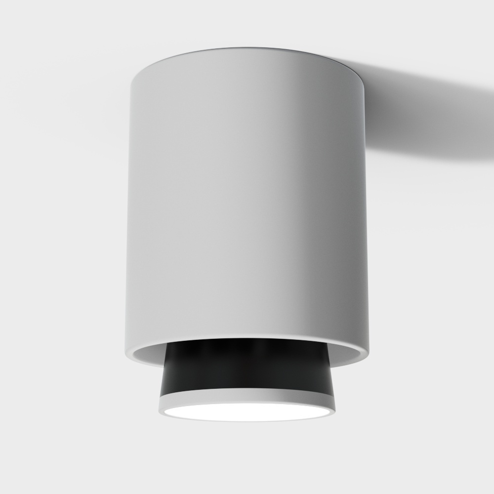 Modern round surface mounted tube spotlight