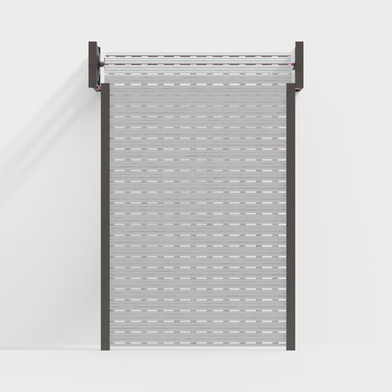 Futuristic Metal Roll-Up Door 3D model in Low-Poly Style