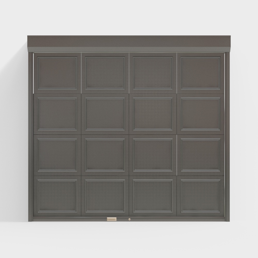 Porte à volet roulant brun en treillis moderne