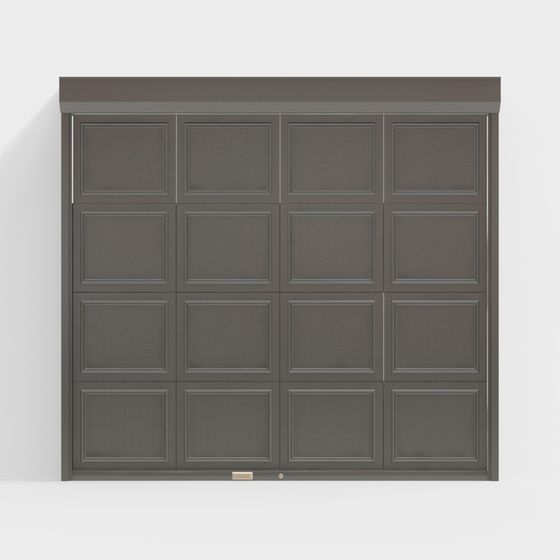 Porte à volet roulant brun en treillis moderne