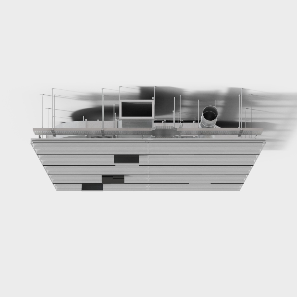 Modern office pipe gusset ceiling