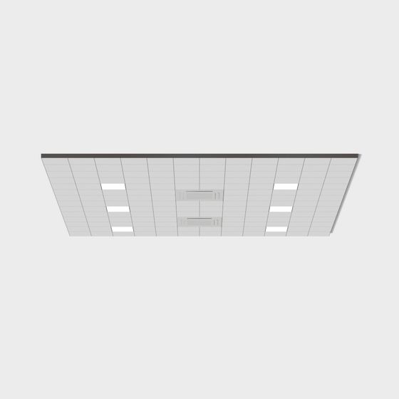 Modern Public Gusset Ceiling 3D Model in Gray