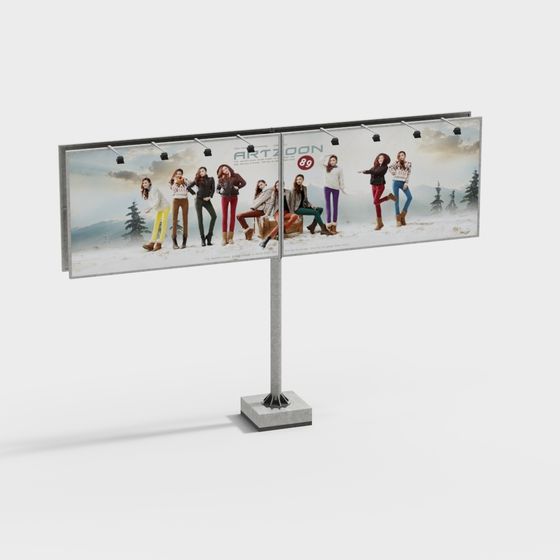 Low Polygon Billboard 3D model
