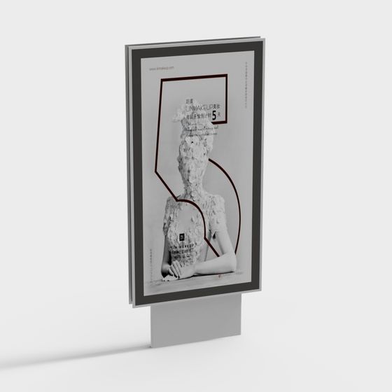 Stylish Low-Poly Billboard 3D Model