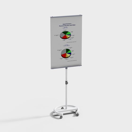 Modern Mobile Display Board 3D model