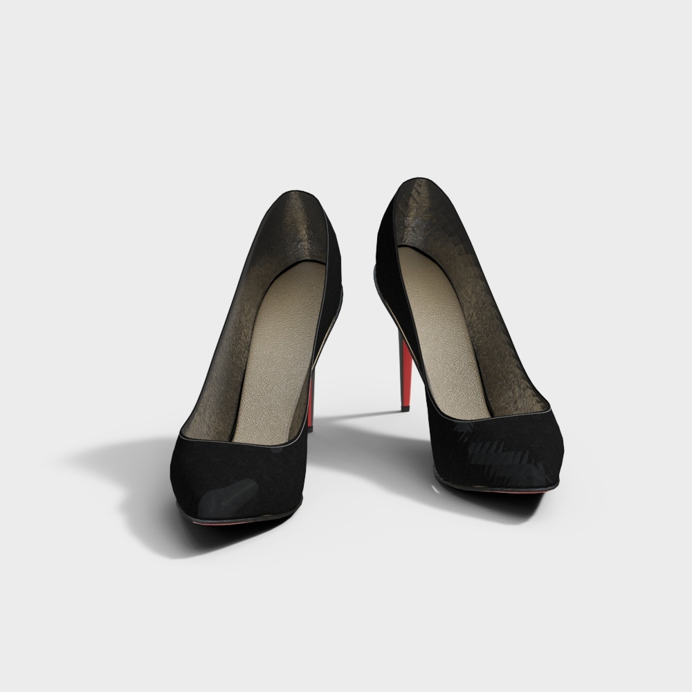 Modern black high heels