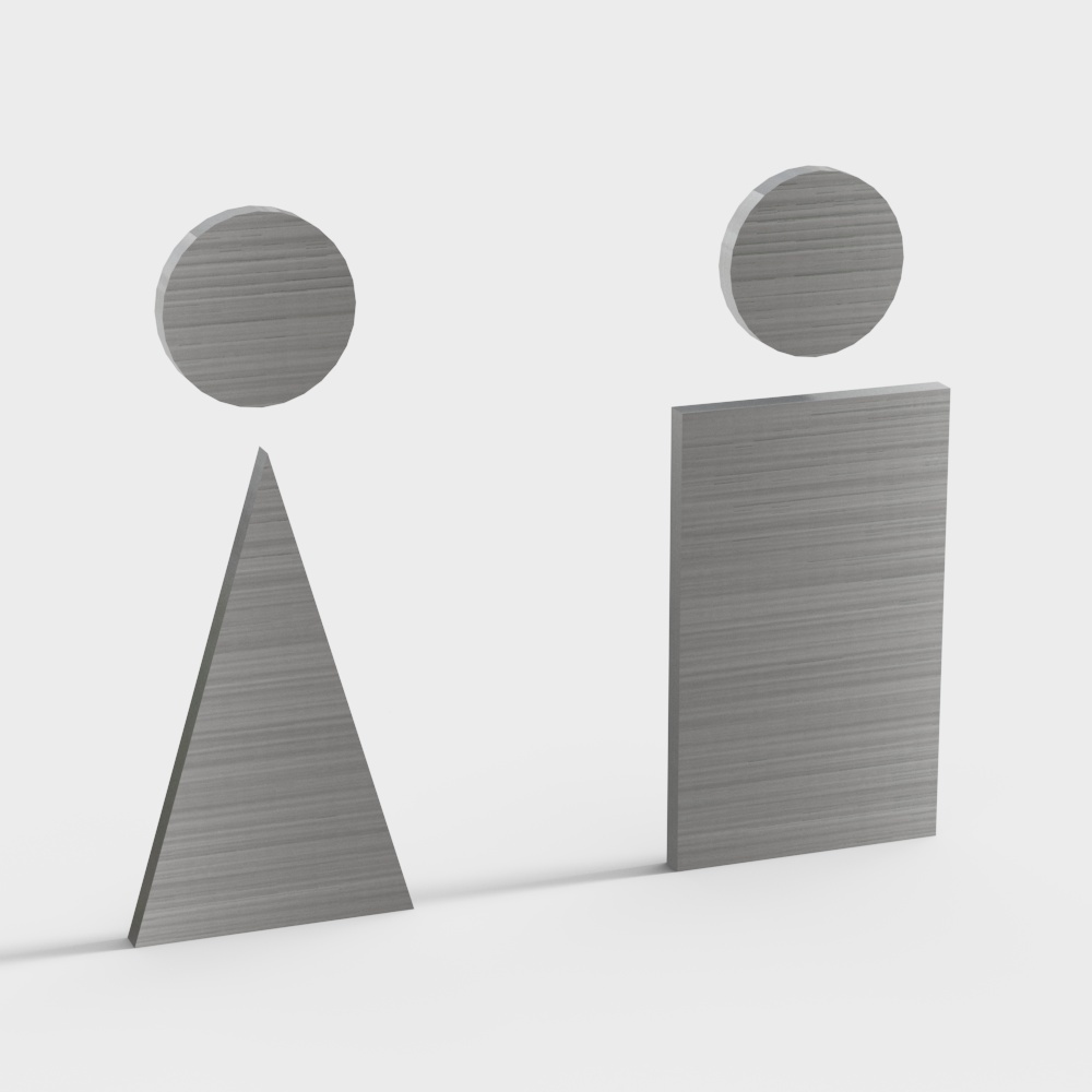 Bathroom geometric sign