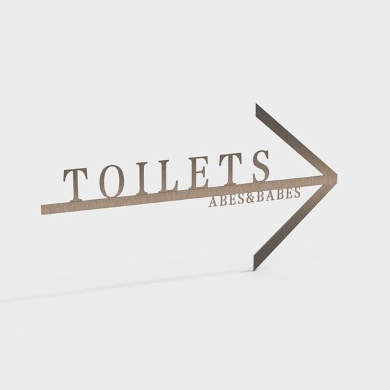 Modern Low-Poly Toilet Sign 3D model