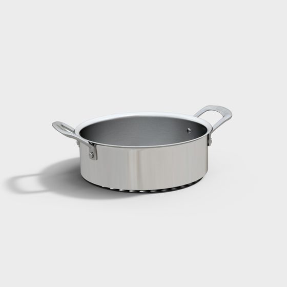 Elegant Stainless Steel Pot 3D Model for Modern Kitchens