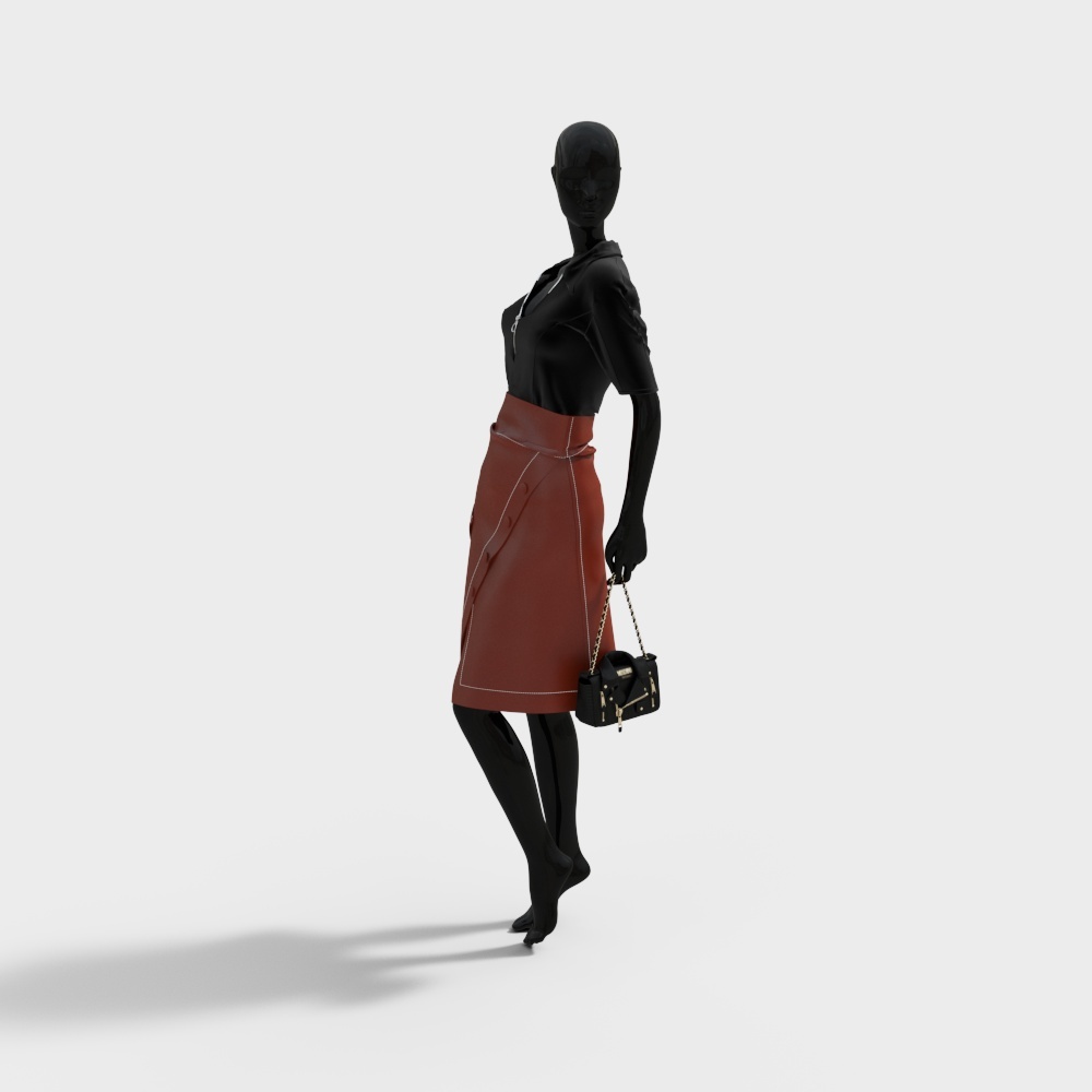 Modern red dress model