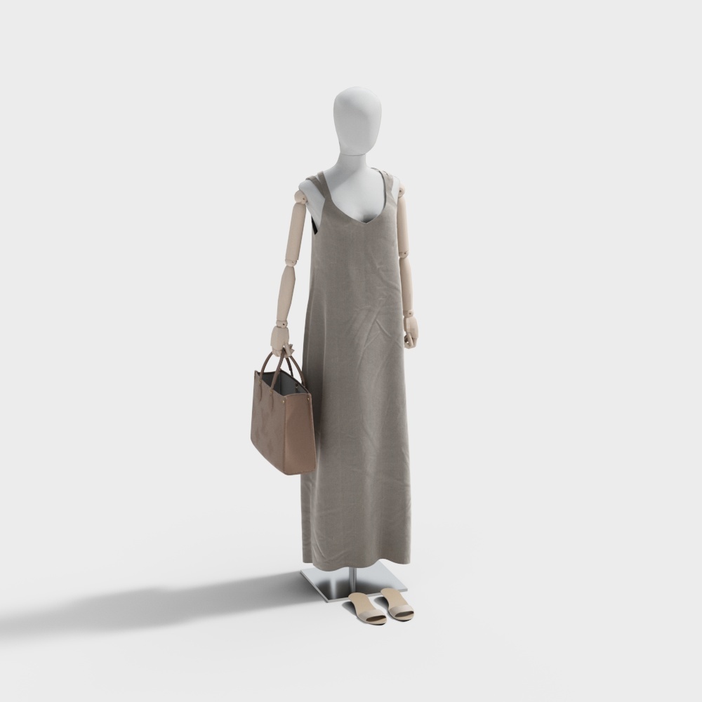 Modern long skirt clothing model