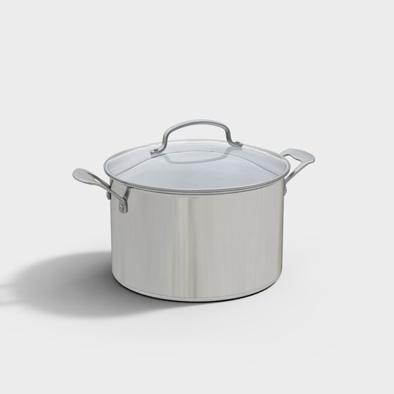 Modern Stainless Steel Pot 3D model