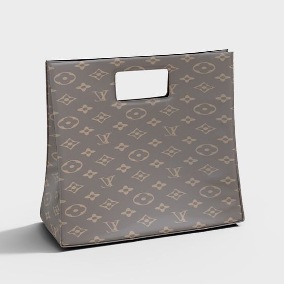 Elegant Low-Poly Shopping Bag 3D model