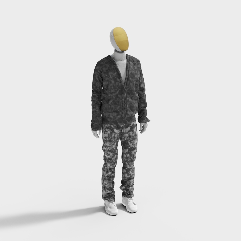 Modern gray coat model