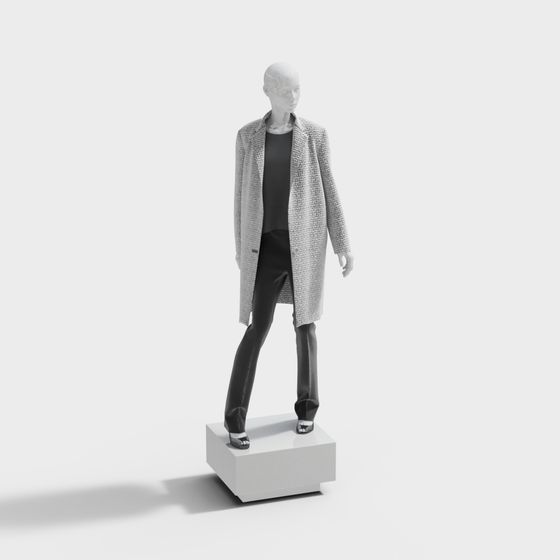 Stylish Low-Poly 3D Fashion Model