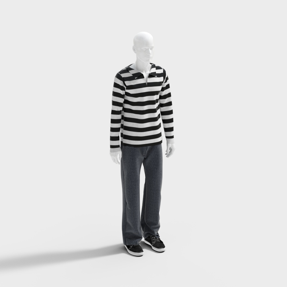 modern striped model