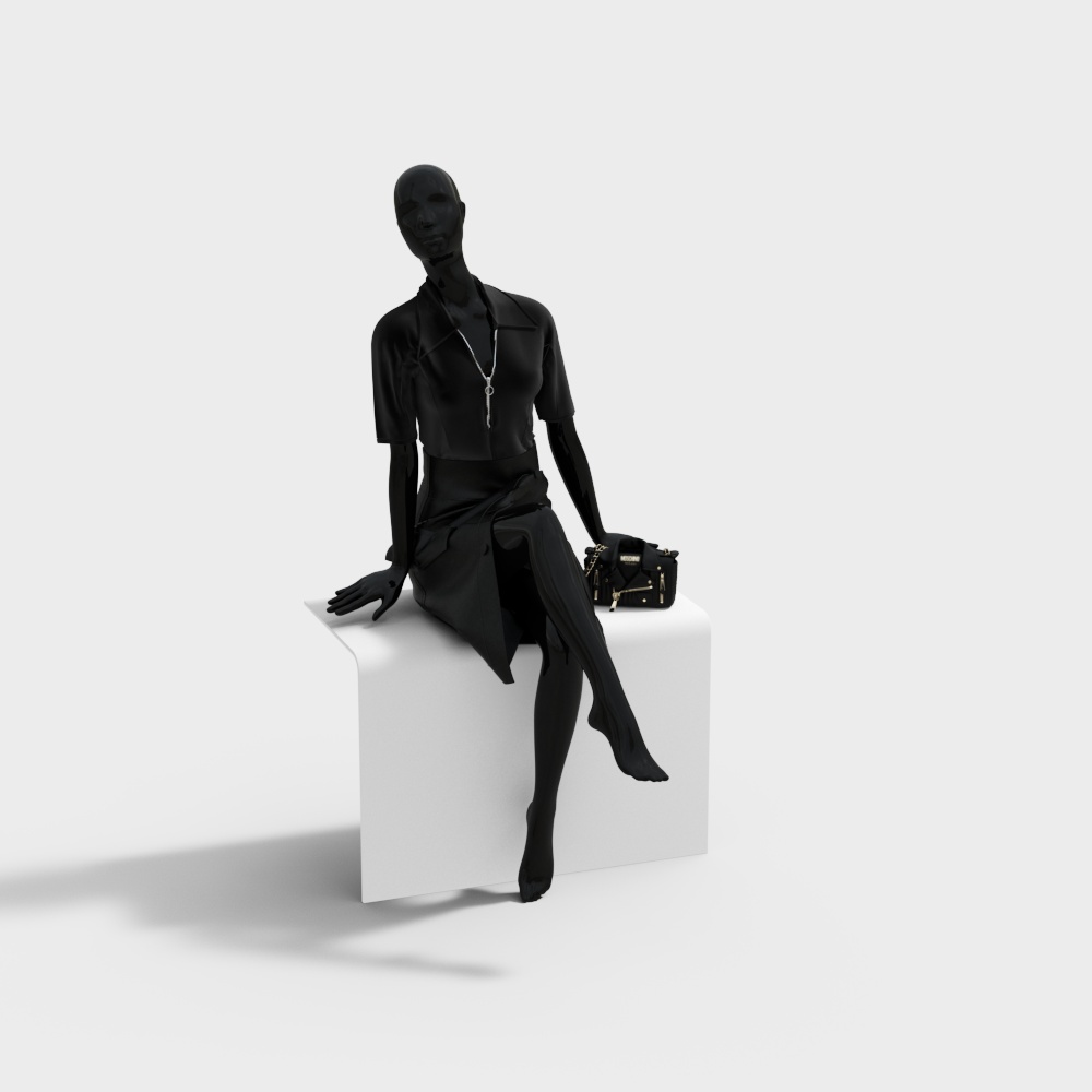 Modern black leather model