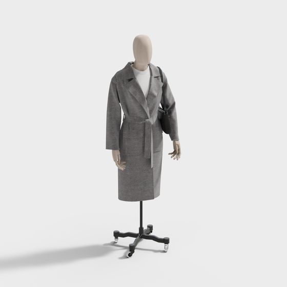 Elegant Low-Poly 3D Model of Fashionable Figure