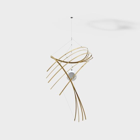 Elegant Suspended Ring 3D model for Modern Interiors